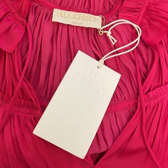 NEW ULLA JOHNSON Vesna Dress Color Orchid Size 10 Tiered Flowy Soft Beautiful - Picture 11 of 14
